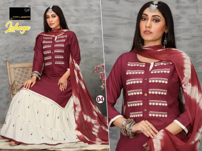 Majeera Lehnga Festive Wear Rayon Printed Ready Made Collection